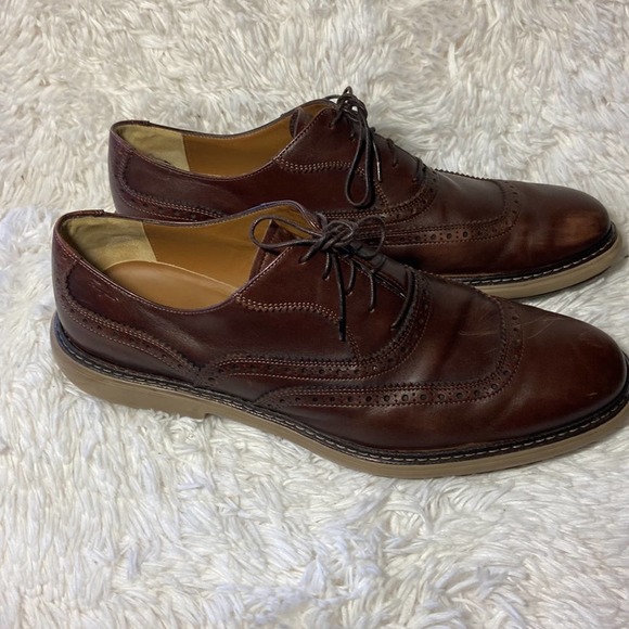 SALVATORE FERRAGAMO BROWN PLAIN TOE OXFORD LACE SHOES SIZE 11 main image 8